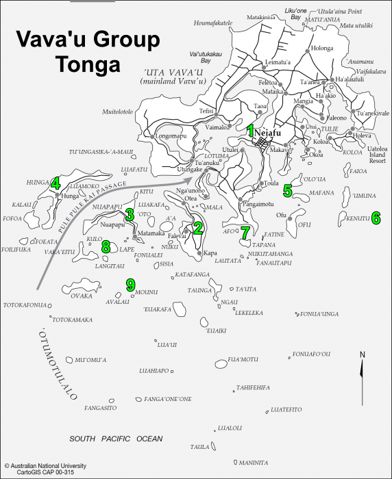 Vava'u Group Islands Map