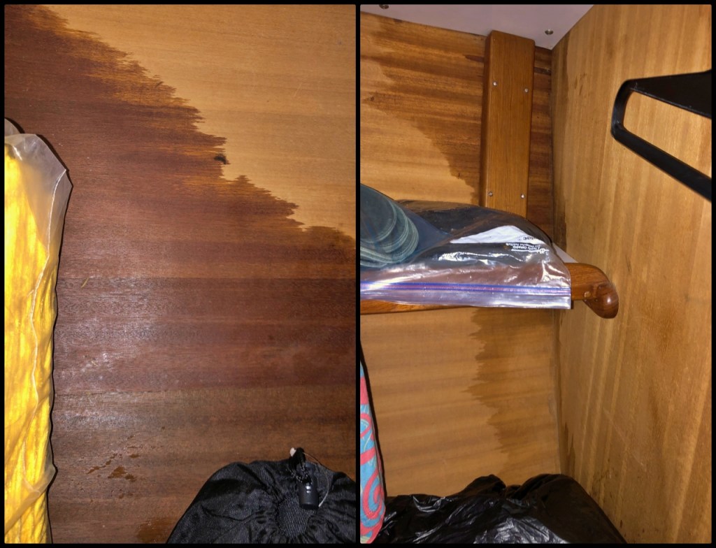 Leaking will happen. This is a leak from the chainplate into our lockers.